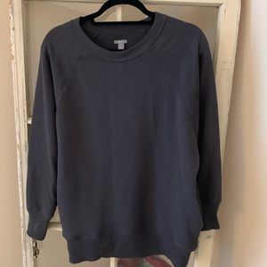Grey Crewneck Sweater With Pockets